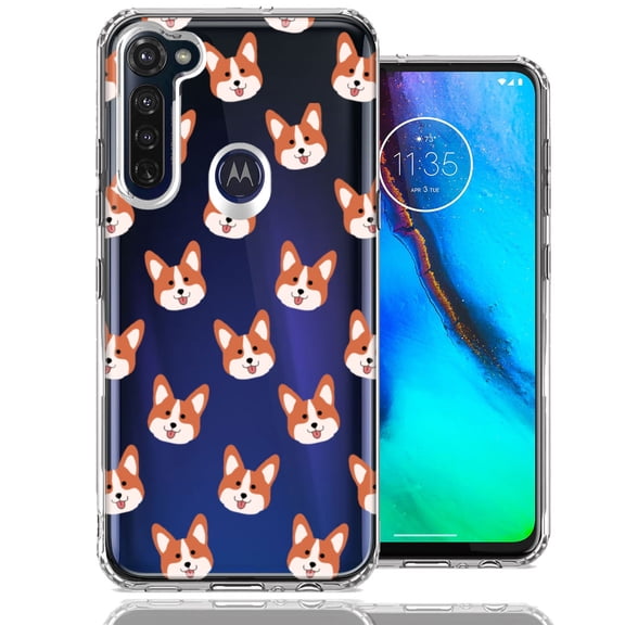 MUNDAZE For Motorola Moto G Stylus Shiba Inu Polkadots Design Double Layer Phone Case Cover