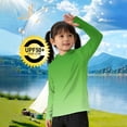thumbnail image 3 of OGLCCG Kids Boys UPF 50+ Hoodie Shirts Long Sleeve Rash Guard Sun Protection Fishing Shirts Lightweight Outdoor Fishing Hooded Shirts 5-15 Years, 3 of 5