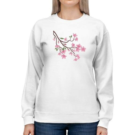 Colorful Cherry Blossom Branch Sweatshirt Women -GoatDeals Designs, Female x-Large