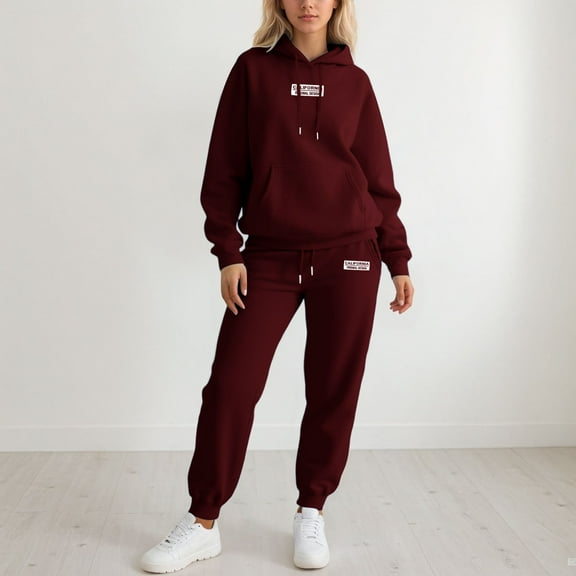 Womens Sweatsuit Sets - Long Sleeve Hoodie With Sweatpants Set Matching Sets Women Clothing Activewear Sets for Women