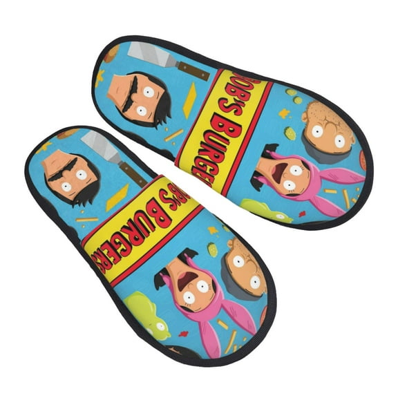 Bob's Burgers (36) Cotton Slippers Fleece Non Slip Unisex House Slippers for Indoor House