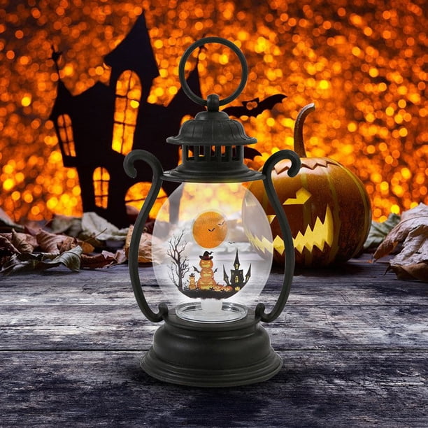 Luz de calabaza negra para decoración del hogar lámpara de aceite pequeña Retro accesorios para fiestas los mejores regalos