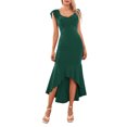 thumbnail image 1 of SUNSIOM Femmes Robe Longue Bodycon Couleur Unie V-Cou Volants Queue de Poisson Robe Sans Manches Été Croix Robe de Soirée Dos Nu, 1 of 6