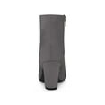thumbnail image 4 of BLISSFUL STEP Women's Side Zipper Block Heel Ankle Boots Grey 5.5, 4 of 8