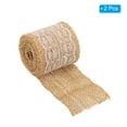 thumbnail image 3 of Unique Bargains 2.4' Wide 2.2 Yards Burlap Ribbon Lace Roll Wrapping Fabric Crafts Roll White 2 Pack, 3 of 6