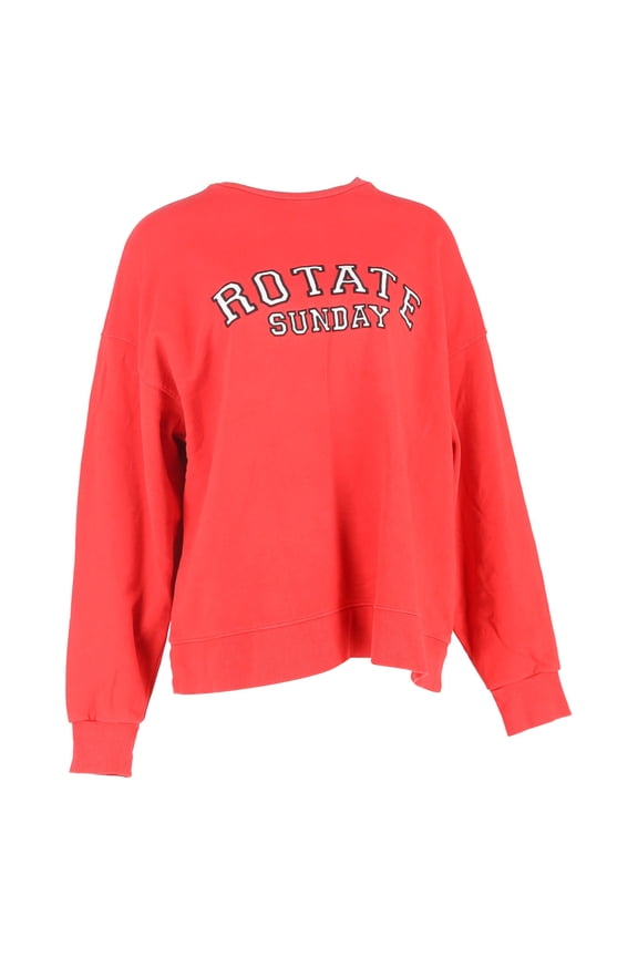 Pre-Owned Rotate Birger Christensen Iris Logo-Print Sweater in Red Cotton