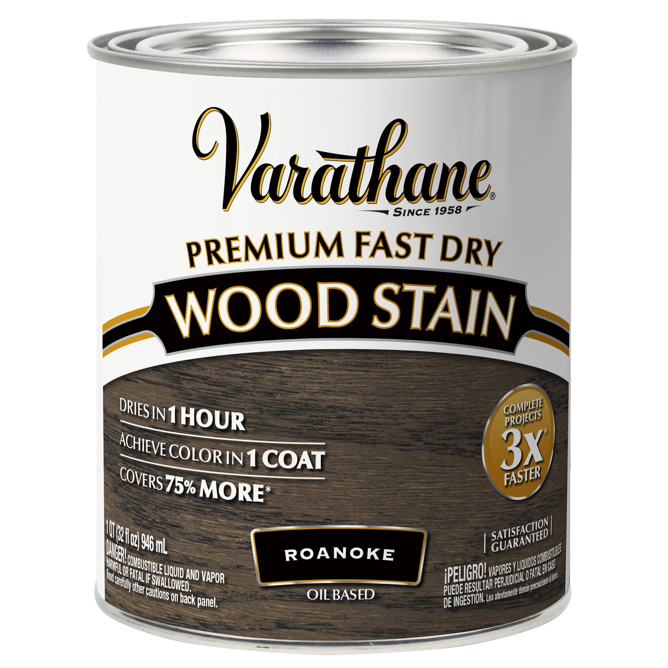 2 Pack, Roanoke, Varathane Premium Fast Dry Wood Stain-370721, Quart