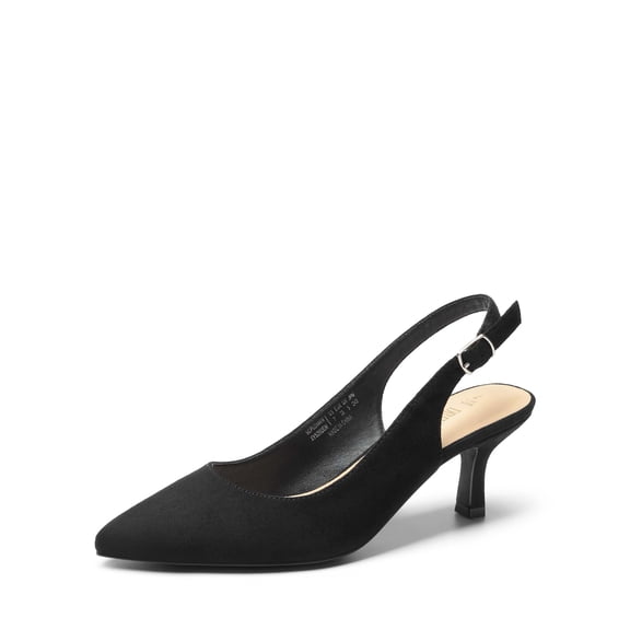 DREAM PAIRS Women's Kitten Heel Slingback Pointed Closed Toe Low Stiletto Heels Dress Bridal Elegant Wedding Pumps Shoes