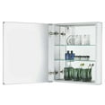 thumbnail image 3 of Bathroom Medicine Cabinet, Aluminum, Recessed/Surface Mount, 24" x 24", Right/Left Hinged, Mirrored Interior, 3 of 11