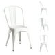 thumbnail image 1 of Juego de 4 sillas de metal para exteriores y interiores, sillas de comedor, sillas de patio, navi, cocina, restaurante, sillas de metal estables, color blanco Stay Elit Minimalista Tolix, 1 of 6