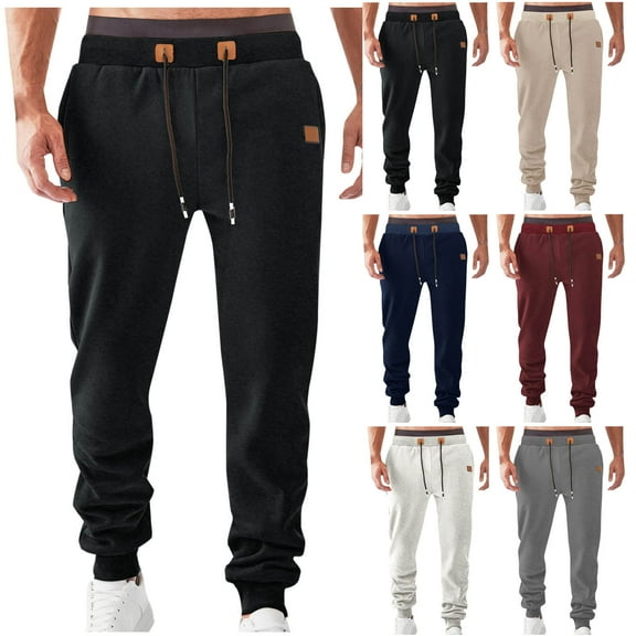 Wrtxtat Men's Casual Cargo Sweatpants Elastic Waist Workout Athletic Jogger Pants with Pockets Tapered Drawstrings Track Pants White#01 XXL