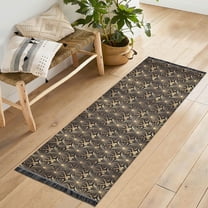 Yayeee Runner Rug for Bedroom 2'x6' Machine Washable Hallway Non Slip Mat, Black Floral Pattern