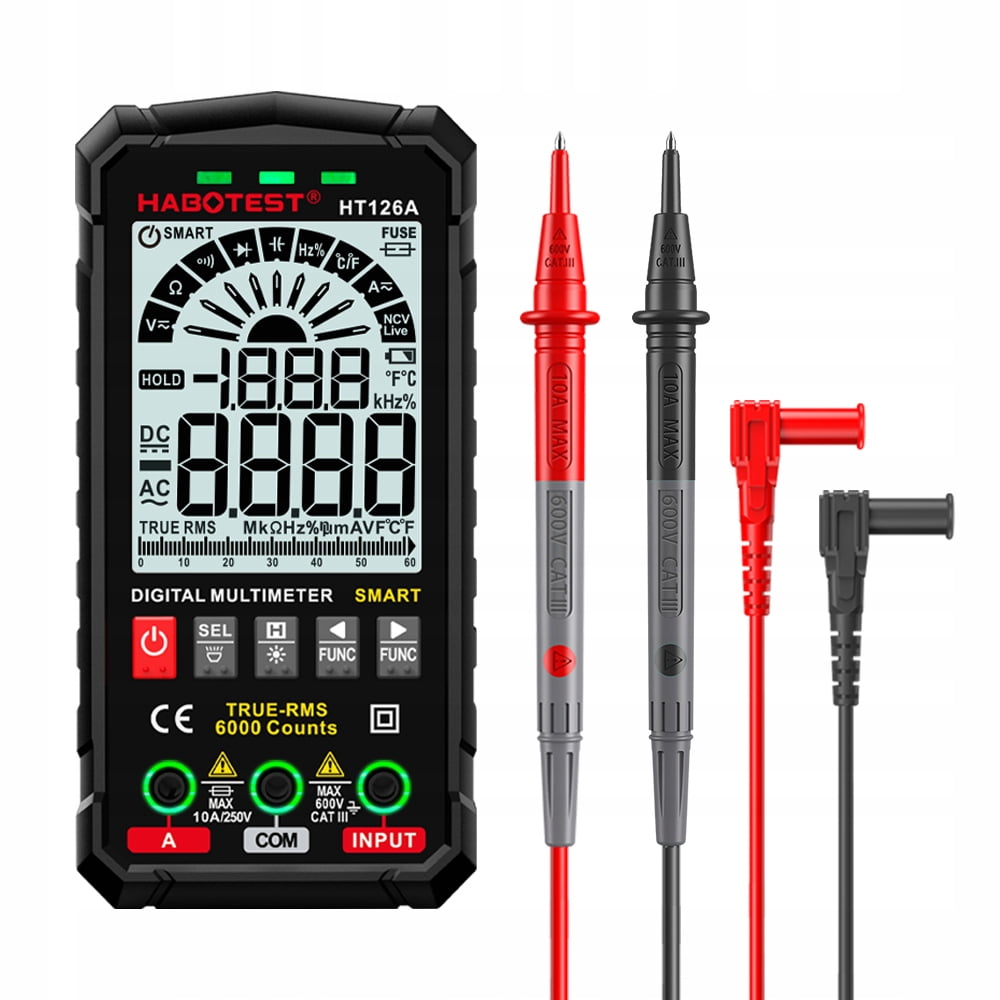 ANENG Smart Charging Multimeter with Touchscreen and Red Digits