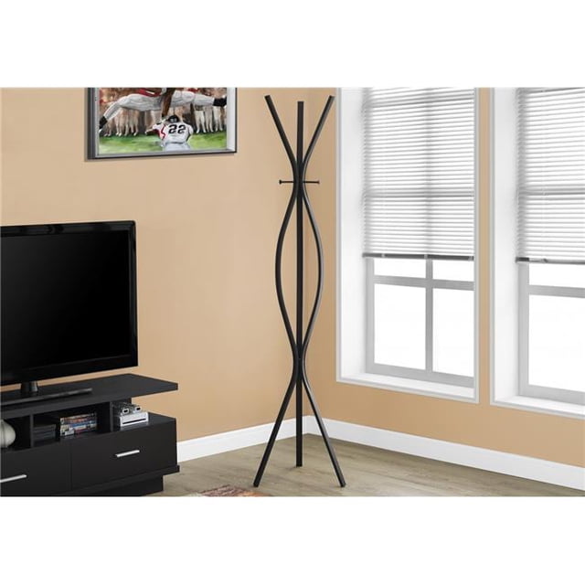 HomeRoots 332692 72 in. Black Metal Contemporary Style Coat Rack