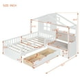 thumbnail image 3 of Royard Oaktree Twin Size House Bed with Sofa Bench, House Platform Bed Frame with Drawers and Shelves, 3 of 7