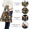 thumbnail image 5 of 5 Pack Foldable Shopping Bag,Skull Pumpkin Halloween Pattern Reusable Grocery Bags with Pockets,Large Reusable Tote Bags with Handles Waterproof & Lightweight, 5 of 6