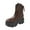 Brown, variant on Brown Ladies Winter Booties Round Toe Block Heel Side Zip Pu Leather Casual Ankle Boots Thick Sole