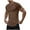 Brown, variant on ZCFZJW Men's Waffle Henley Shirts Knit Muscle Fitted T Shirt Trendy Solid Color Basic V Neck Longline Tops Gym Workout Athletic Shirt Tees Brown L