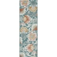 thumbnail image 3 of 2x8 Water Resistant, Indoor Outdoor Runner Rugs for Patios, Hallway, Entryway, Deck, Porch, Balcony or Kitchen | Outside Area Rug for Patio | Aqua, Floral | Size: 2'2'' x 7'3'', 3 of 7