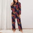 thumbnail image 2 of Sikiie Circular Stripes Women's Long-Sleeve Shirt and Full-Length Bottom Pajama Set (s-xxl)-Medium, 2 of 7