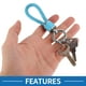 thumbnail image 4 of Llavero de Bargains Únicos, llavero universal con anillo para llaveros para mujeres, cuero sintético azul cielo tono plateado, 4 of 6