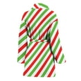 thumbnail image 2 of Christmas Candy Cane Striped Women Bathrobe One Size Univeral Fits, Jesus Christian Fashion Lightweight Plush Fleece Long Robe For Women, 2 of 3