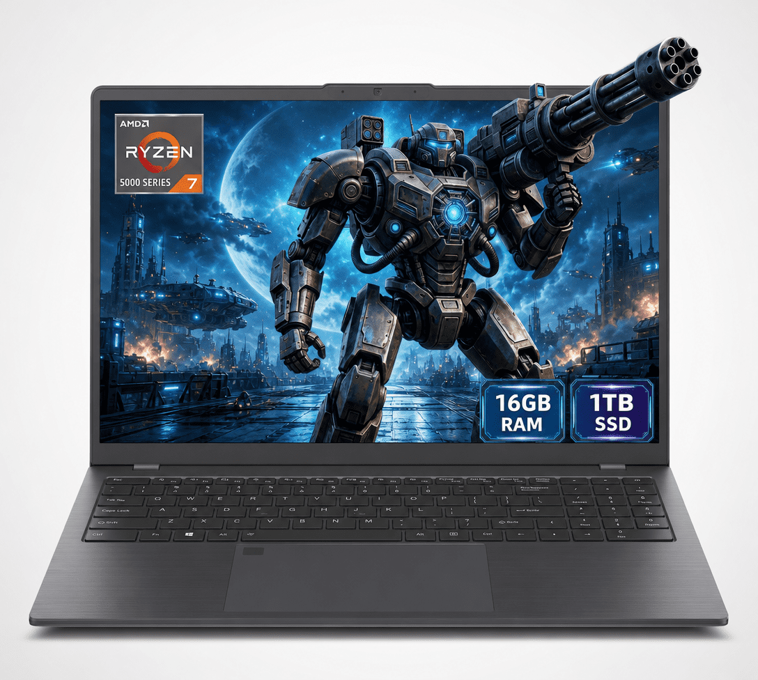Laptop 16.1 FHD Gaming Laptop, AMD Ryzen 7 5700U, 16GB RAM, 512GB