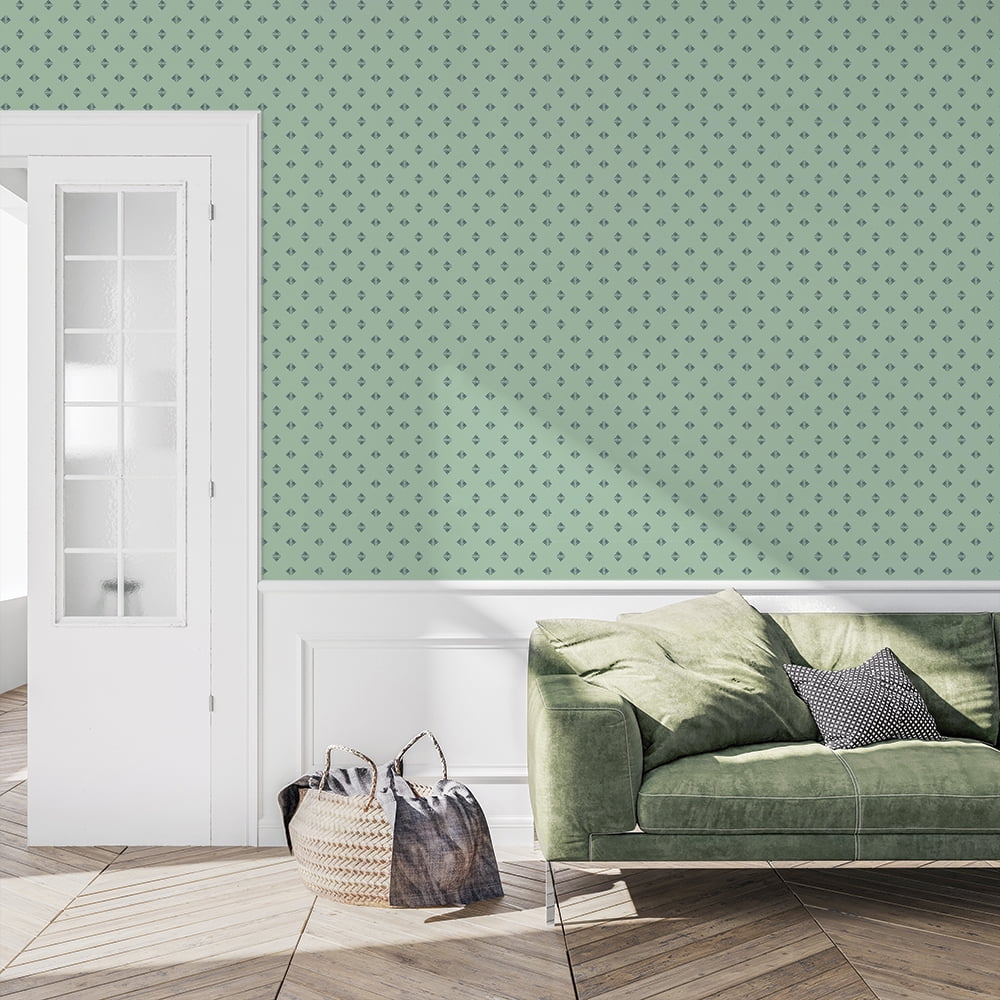 Tempaper Gem Geo Green Peel and Stick Wallpaper, 20.5" x 16.5'