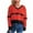 Red, variant on Fengactive Women's V-Neck Sweater Print Color Block Ribbed Knit Pullover Long Sleeve Graphic Knit Top