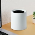 thumbnail image 5 of AuroraX 1 Gallon Desk Mini Trash Can White Cute Round Affordable Luxury Solid Wastebasket Minimalist Stylish Plastic Trash Bin for Dormitory Living Office, 5 of 6