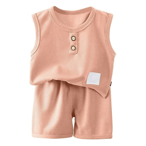 HUCOAE Boys 4T Clothes 4 Year Old Boy Clothes Baby Boy Clothes Toddler Summer Outfit Short Sleeve T-Shirt Tee Tops Joggers Casual Shorts 2Pcs Clothing Set Pink 2-3 Years