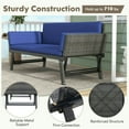 thumbnail image 4 of Kadyn Outdoor Convertible Sofa Daybed with Adjustable Armrests for Balcony-Navy, 4 of 7