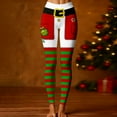 thumbnail image 2 of Christmas Leggings for Women High Waisted Santa Claus Print Ankle Length Seasonal Printed Leggings Soft Brushed Pants, 2 of 4