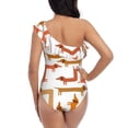thumbnail image 6 of Yiaed Dachshund Dog Print Women One Piece Swimsuits Tummy Control One Shoulder Bathing Suits Pattern Ruffle Swimwear-Medium, 6 of 8