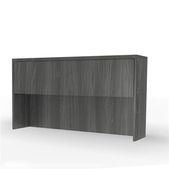 mayline ahw60lgs aberdeen 60"w hutch cabinet with wood doors, gray steel tf