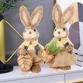 thumbnail image 4 of Adorno de Conejo de paja 35cm Baoblaze Conejo de Pascua Decoración de animales de pie amarilla, 4 of 8