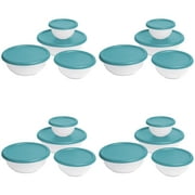 Sterilite 8 Piece Covered Bowl Set Blue Atoll Set of 4