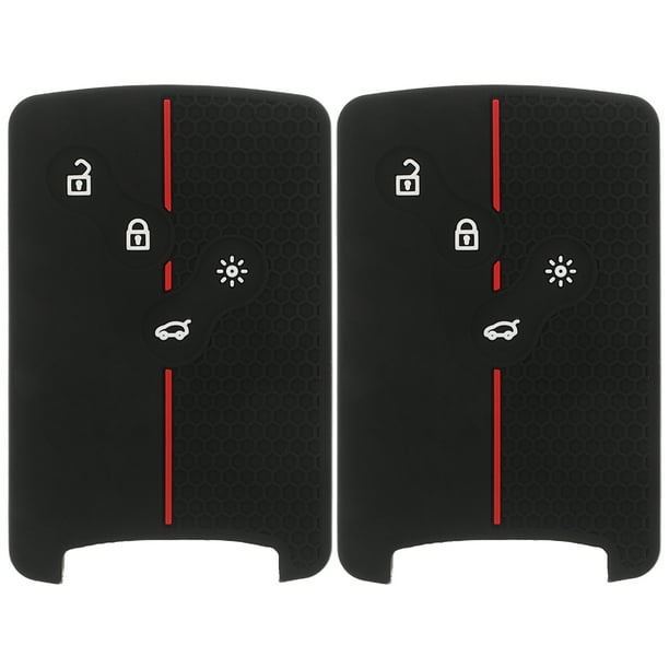 GOOHOCHY 2 fundas de silicona para llavero: funda protectora para llave de coche - Carcasa de silicona negra antiarañazos - Compatible con Dongfeng/Fluence