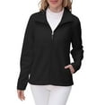 thumbnail image 4 of Bzhegqhd Women's Casual Solid Color Full Zip Fleece Jacket No Hood Lightweight Warm Long Sleeve Versatile Outdoor Midlayer, 4 of 9