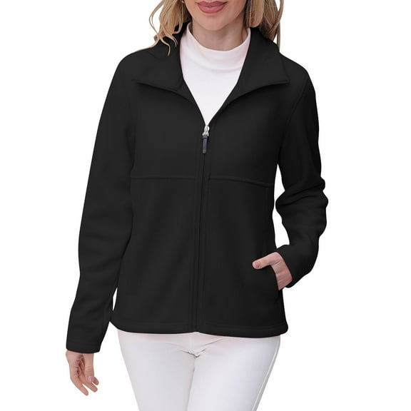 Yievot Womens Fleece Jacket Regular Fit Casual Versatile jackets Winter Full Zip Long Sleeve Tops for Women