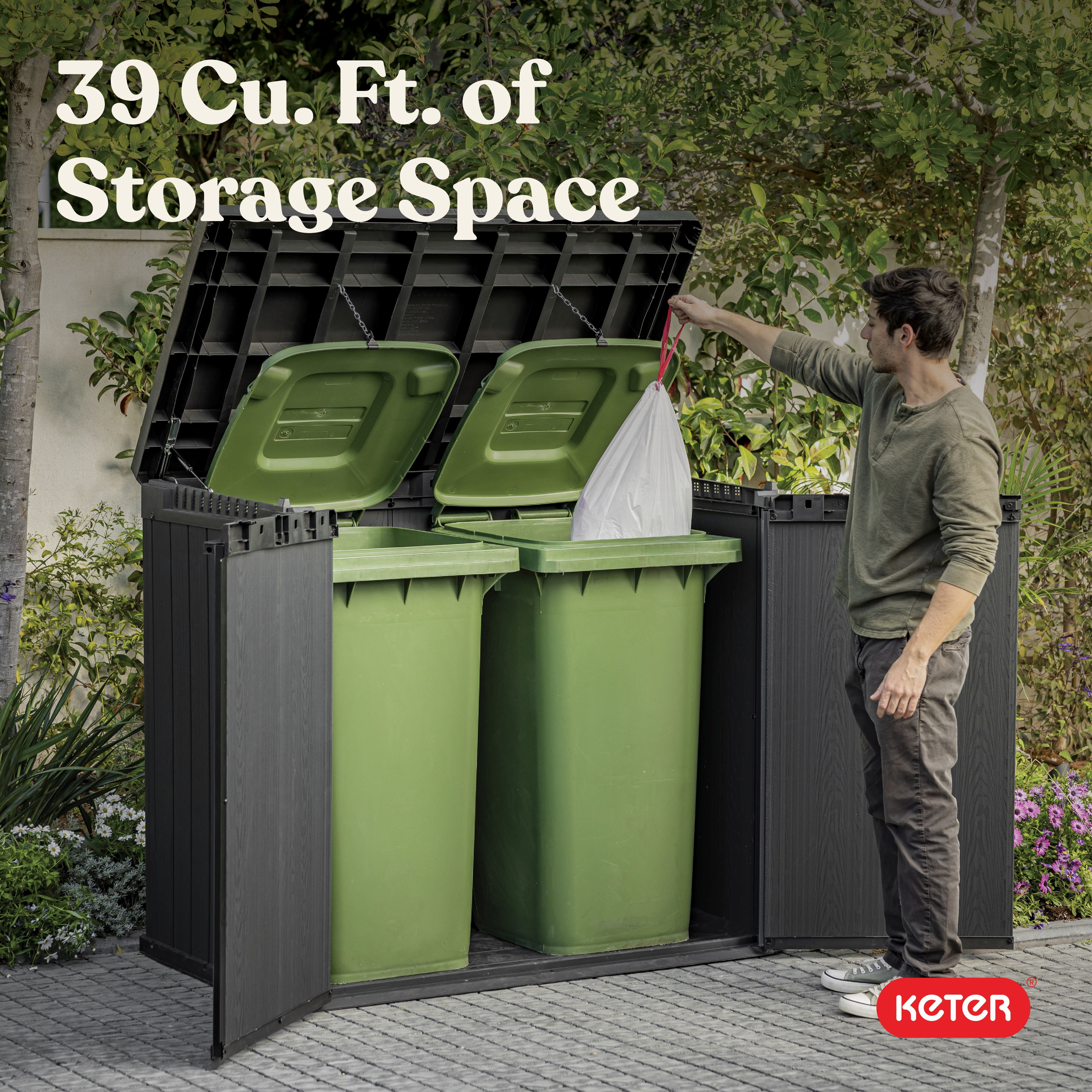 Keter Darwin 240L Store-It-Out, Compact & Portable Resin Outdoor Storage Lockable Deck Box, Grey