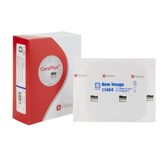 New Image CeraPlus Trim to Fit Ostomy Barrier Adhesive Tape Borders 70 mm Flange 5 per Box 11404