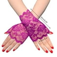 Bridal Flower Lace Gloves for Sun Protective Operas Evening Weddings ...