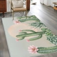 thumbnail image 3 of Summer Cactus Washable Area Rugs 2.7'x5', Pink Flower Tropical Plants Sunset Watercolor Low Pile Throw Living Room Rug Non-Slip Sturdy Edge Binding Carpet for Indoor Entryway Bedside Kitchen, 3 of 9