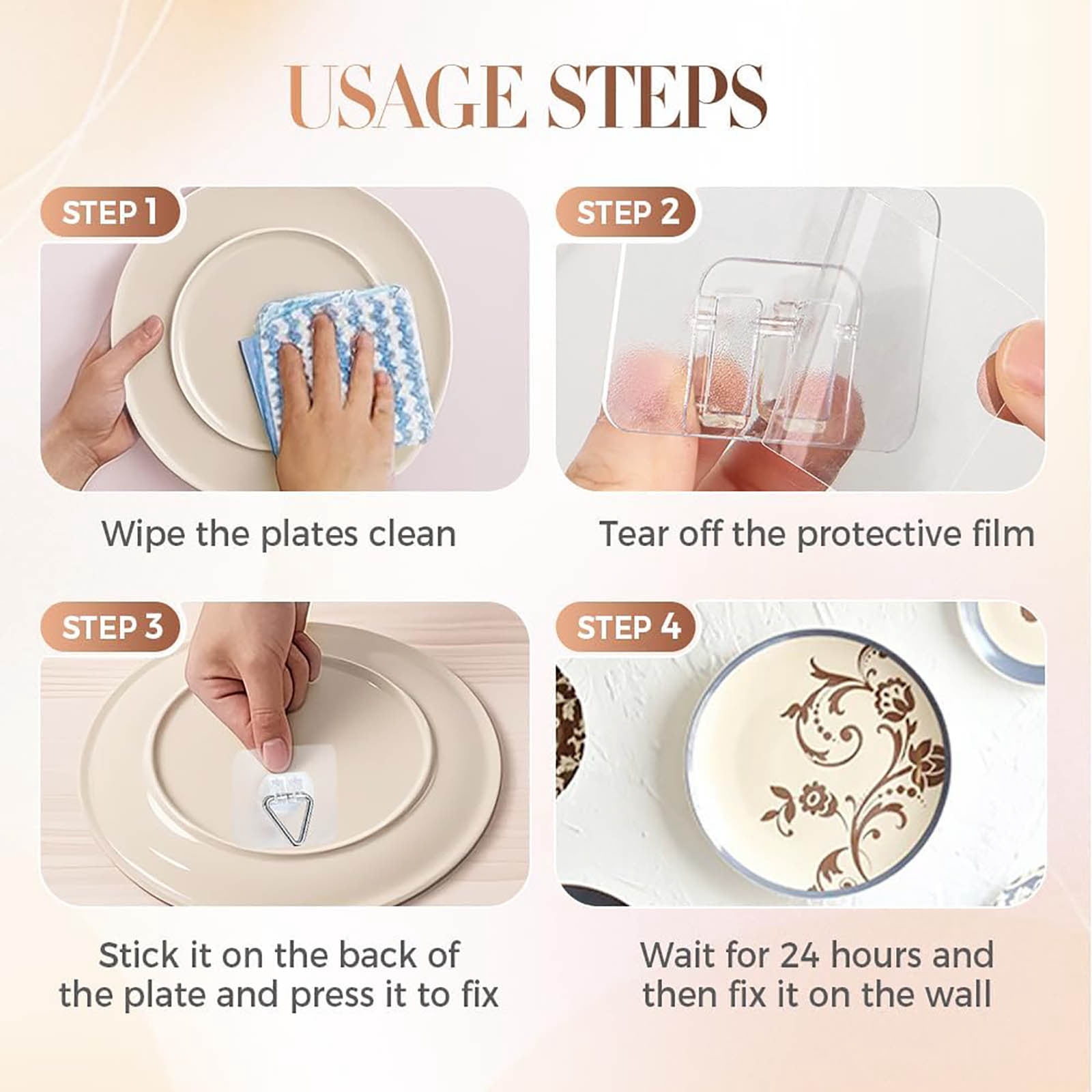 20PCS Invisible Adhesive Picture Hangers No Nail Wall Hooks for Frames,Artwork Decorative Plates Strong Hanging Hooks for Photos, Paintings Panels Damage-Free Minimalist Display Solution