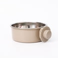 thumbnail image 2 of Dog Crate Water Sculpted Piece Stainless Steel Hanging Kennel Pet Water Sculpted Piece for Dog Crates Spill Proof Dog and Water Sculpted Piece Set Taupe Single Pack, 2 of 6