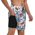 thumbnail image 3 of Picia Retro Butterfly pattern Mens Swim Trunks with Compression Liner Stretch Beach Shorts Quick Dry with Zipper Pockets No-Chafing Board Shorts-Large, 3 of 9