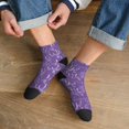 thumbnail image 3 of Fuzoiu Lavender Flowers Print Adult Socks, Crew Moisture-wicking Socks, Unisex Cushion Crew Socks,Casual Sports Ankle Socks, 3 of 7