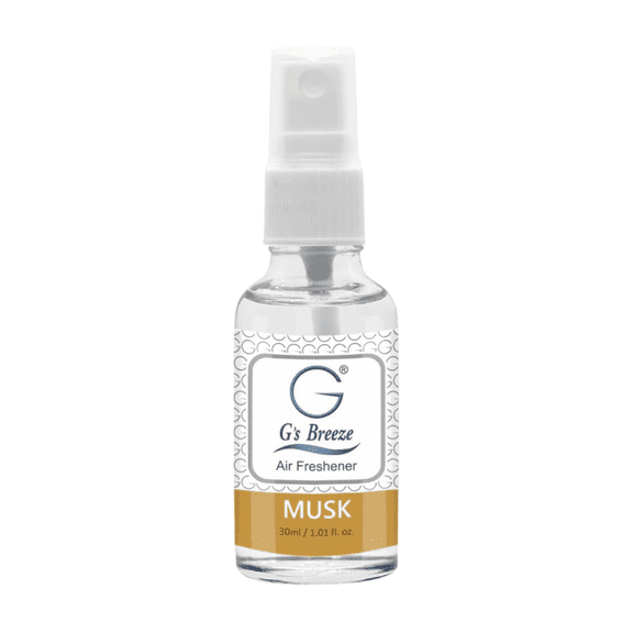 G’s Breeze Musk Air Spray – Warm, rich musk scent with earthy, elegant depth.