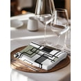 thumbnail image 6 of Sage Green Geometric Cloth Napkins Set of 6 Reusable Dinner Napkins, Simple Black Gray Abstract Striped Cocktail Napkin Washable Table Napkins for Wedding/Holiday Party/Baby Shower 20"x20", 6 of 7